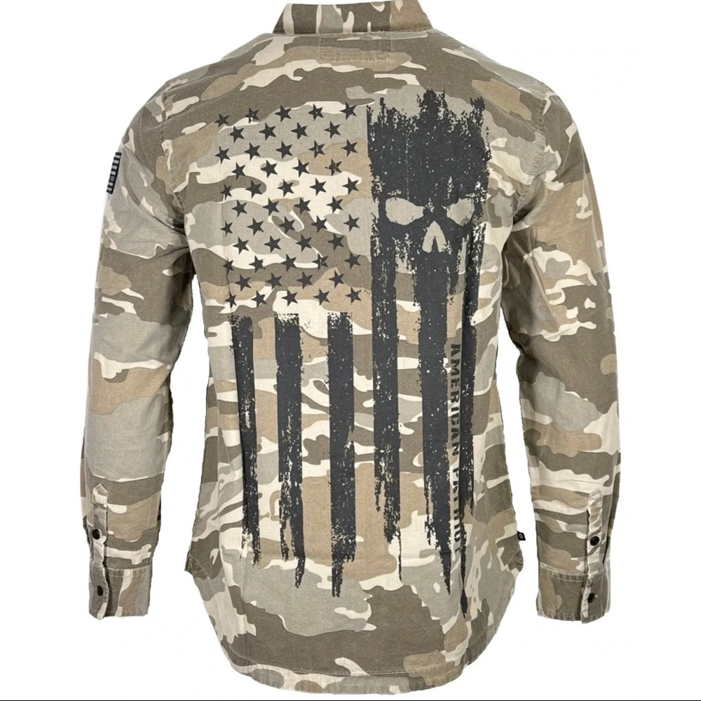Howitzer Style Men's Button Down Flannel Armory CAMO Print Military Grunt - Picture 6 of 10